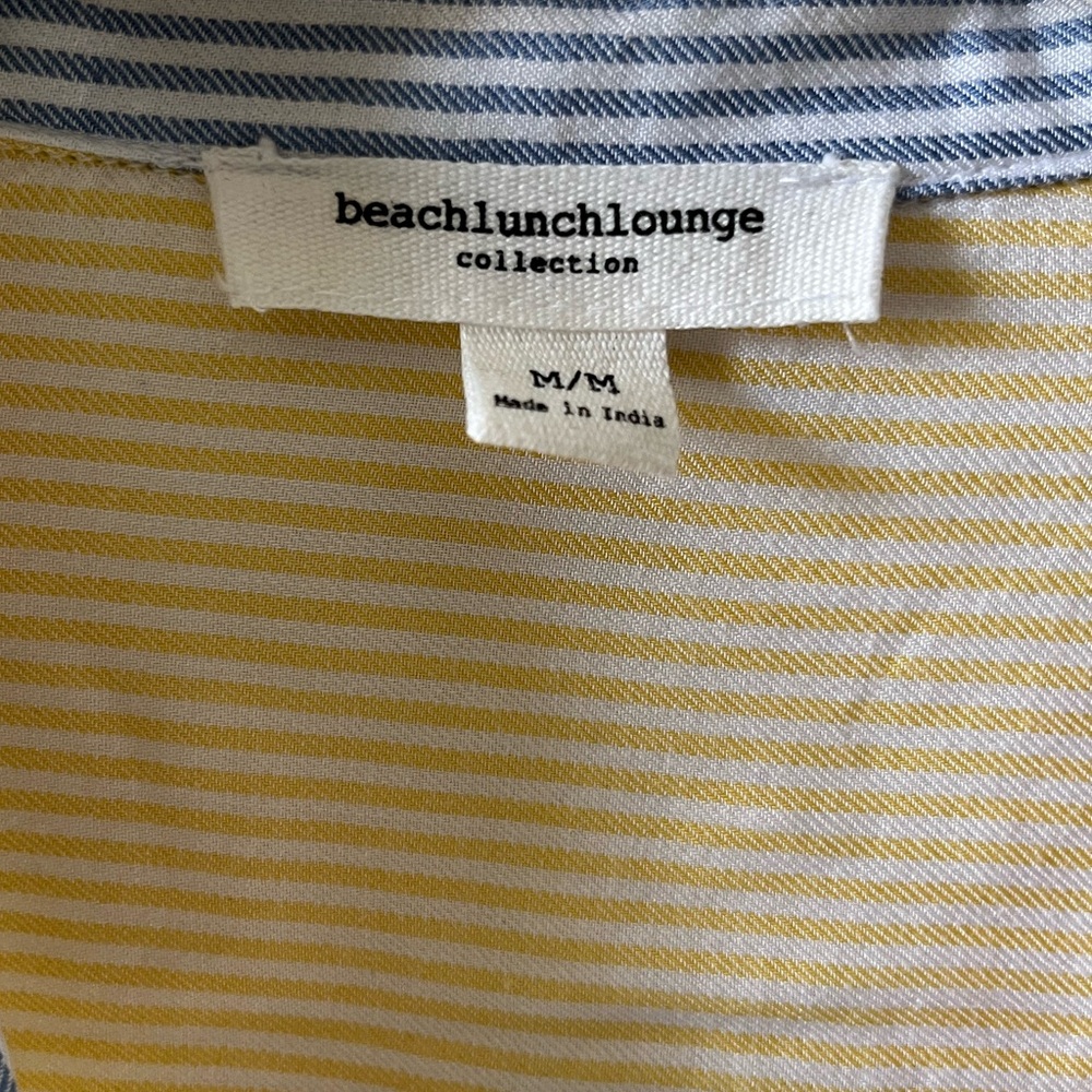 BeachLunchLounge Collection Women’s Colorblock Striped Button-Down Shirt Size M - Picture 3 of 9